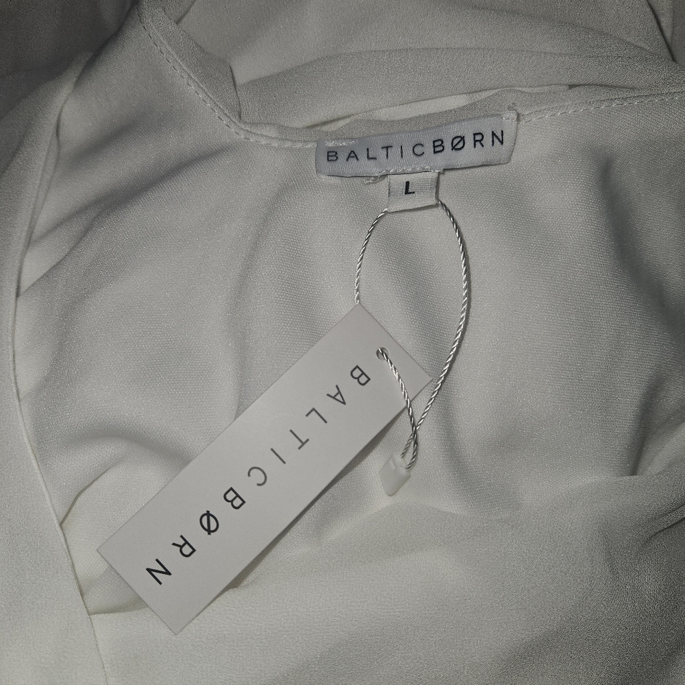 White Maxi Dress with V-Neck by Baltic Born - Picture 7 of 9